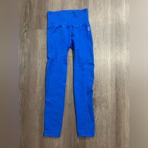 free people high rise 7/8 length good karma leggings - blue